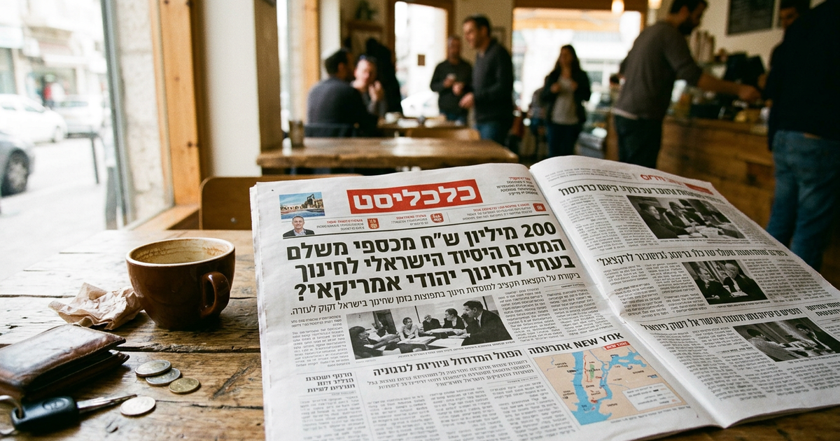 200 מיליון ש"ח מכספי משלם המסים הישראלי לחינוך יהודי אמריקאי?